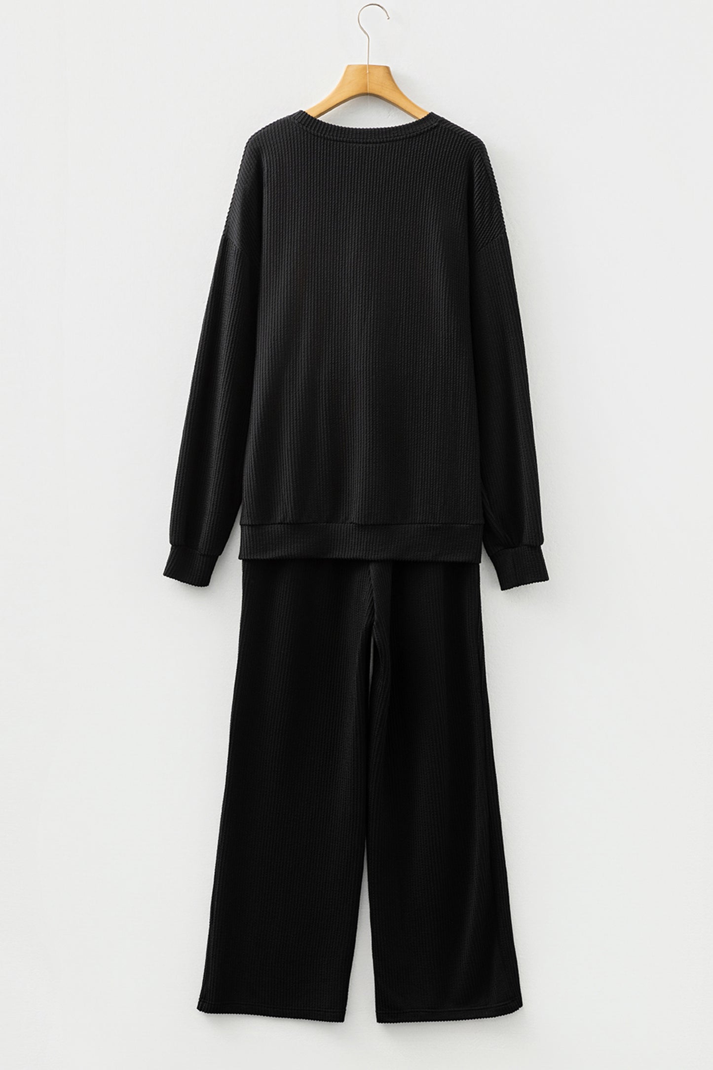 Dark Green MERRY Corded Long Sleeve Top and Pockets Pants Set