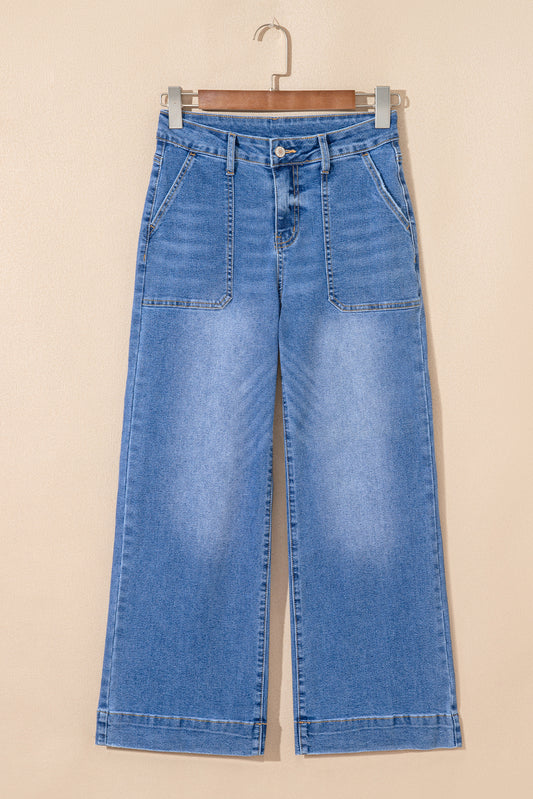 Breen Cropped High Rise Wide Leg Jeans