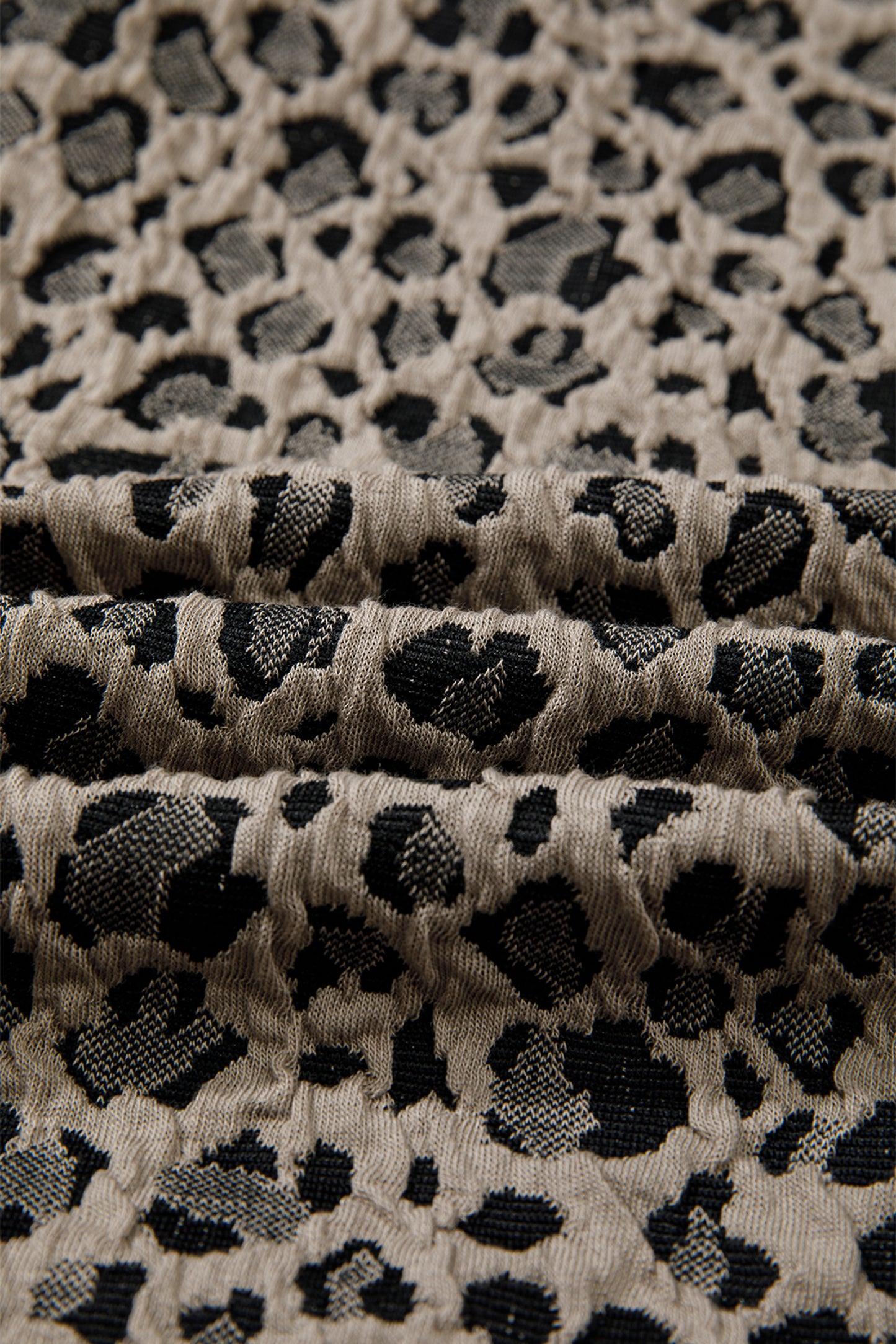 Beige Zip up Collared Leopard Cap Sleeve Top