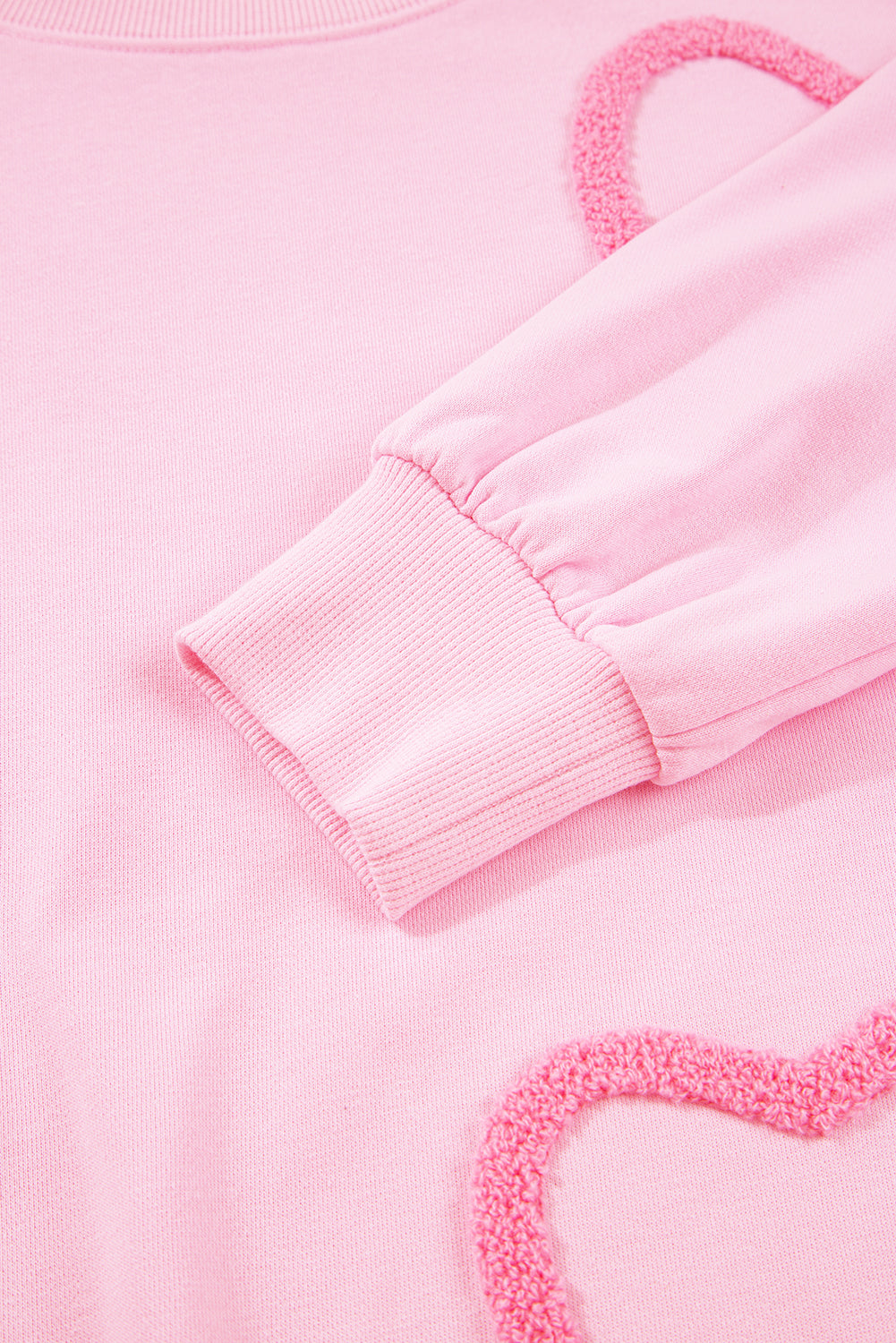 Phalaenopsis Chenille Heart Pattern Casual 2pcs Pants Set