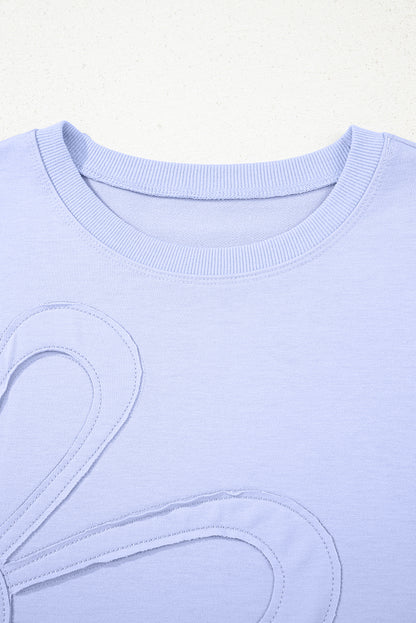 Beau Blue Floral Patched Half Sleeve Tunic Top