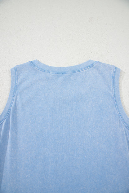 Phalaenopsis Mineral Wash Tank Mini Dress with Pockets