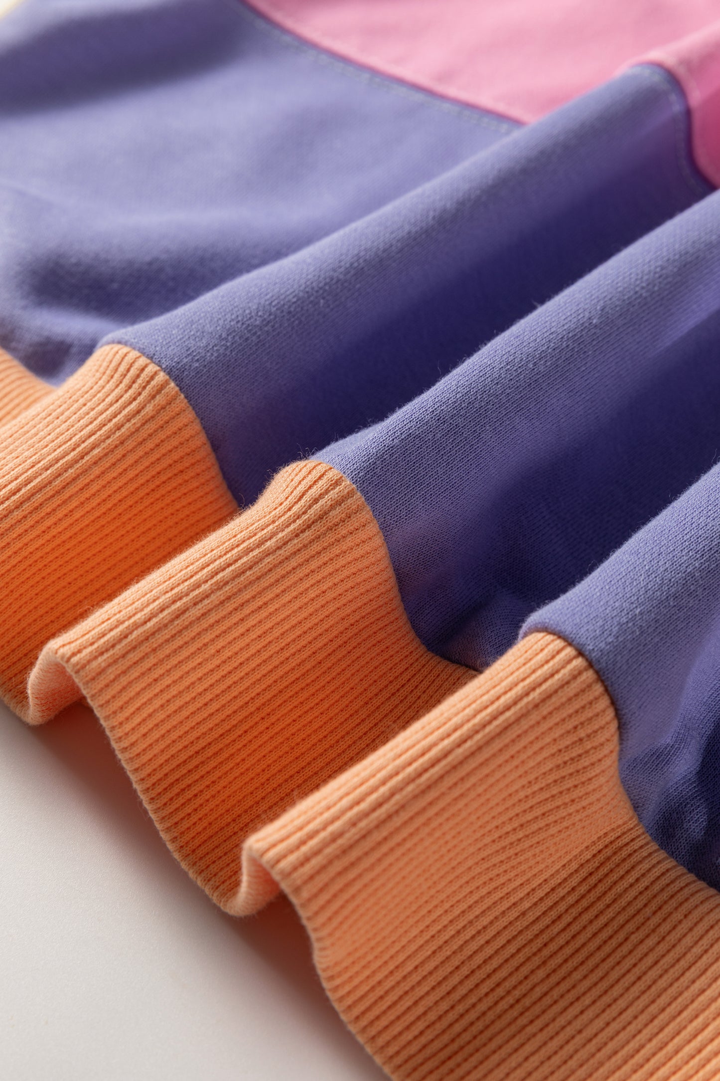 Phalaenopsis Color Block Patchwork Drop Shoulder Cropped Sweatshirt