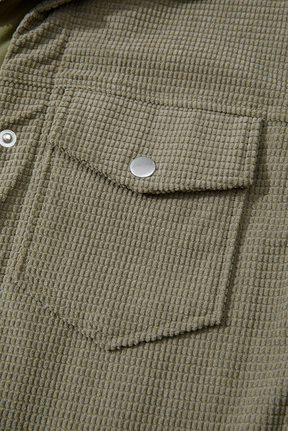 Beige 2 in 1 Thermal Knit Textured Hooded Jacket