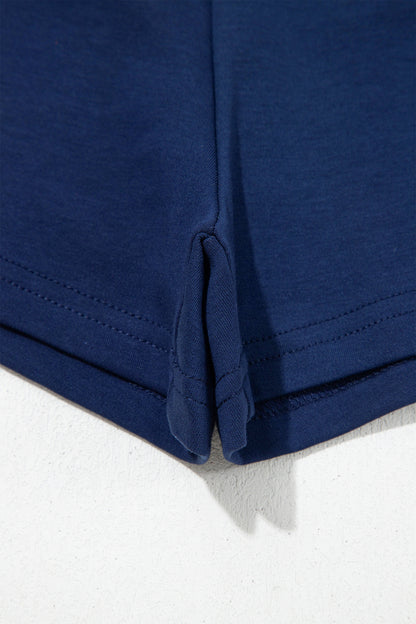 Dirty blue Contrast Trim U Neck Sleeveless Mini Dress