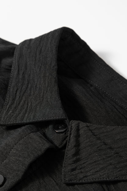 Beige Pure Color Patch Pocket Shirt