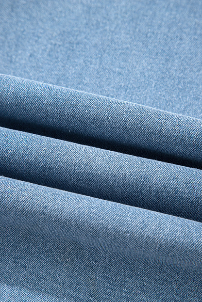 Myosotis Acid Washed High Rise Cropped Wide Leg Jeans