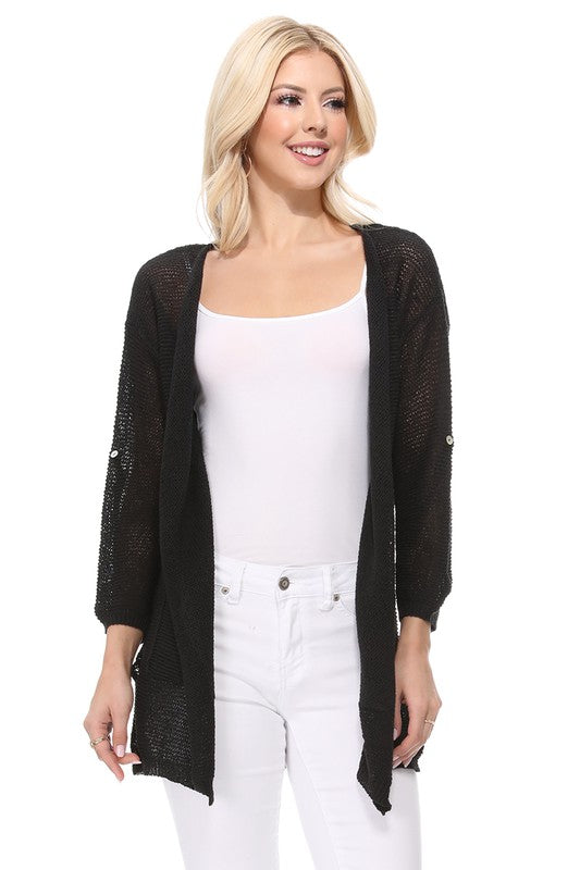 SS See Through Stitch Sweater Long Cardigan