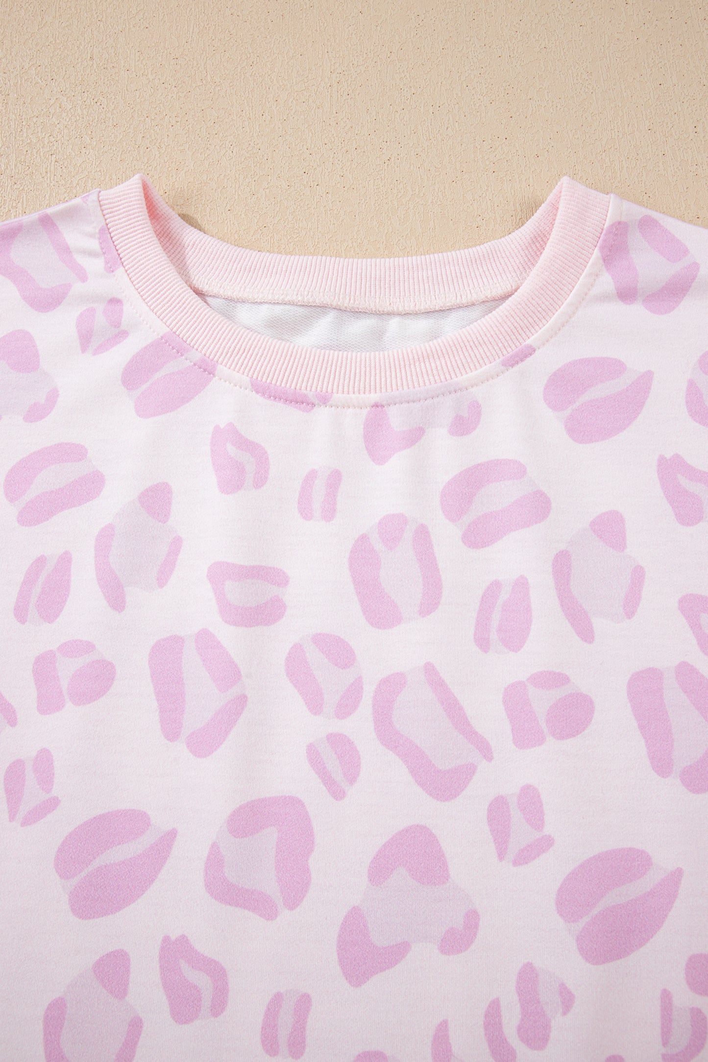 Pink Leopard Two Piece Top and Pants Set