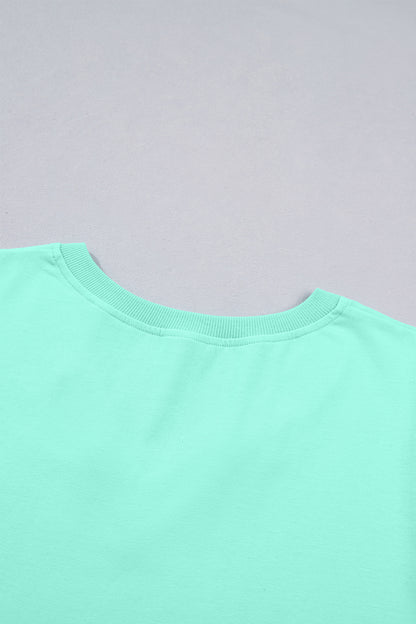 Yellow Solid Color V Neck Short Puff Sleeve Blouse