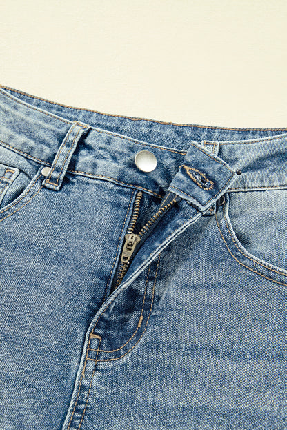 Dusk Blue Vintage Washed Seam Detail Shift Jeans