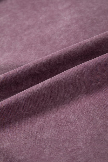 Red Sandalwood Mineral Wash Exposed Seam Side Slit Sweatshirt