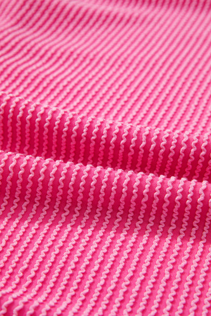 Rose Red Leopard Patched Twisted Ribbed Western Casual Shacket