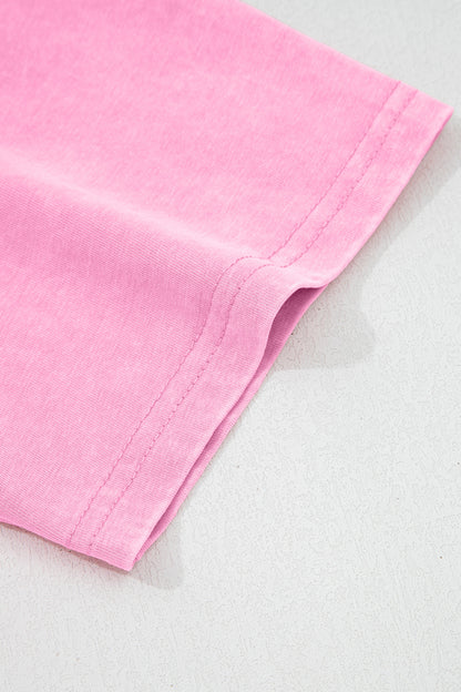 Sachet Pink Cotton Mineral Wash T Shirt