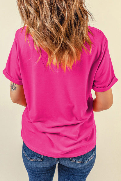 Yellow Cream Casual Plain Crew Neck Tee