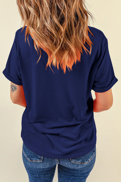 Yellow Cream Casual Plain Crew Neck Tee