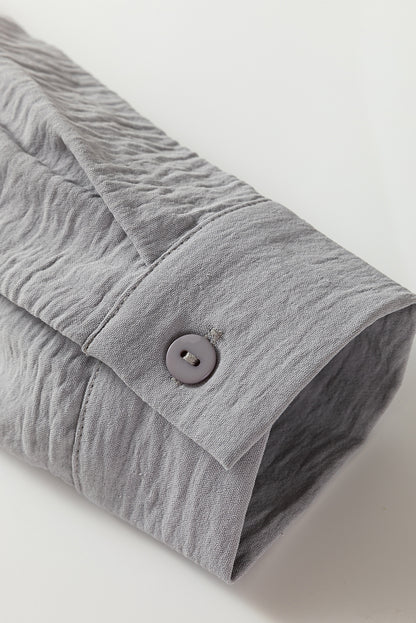 Beige Pure Color Patch Pocket Shirt