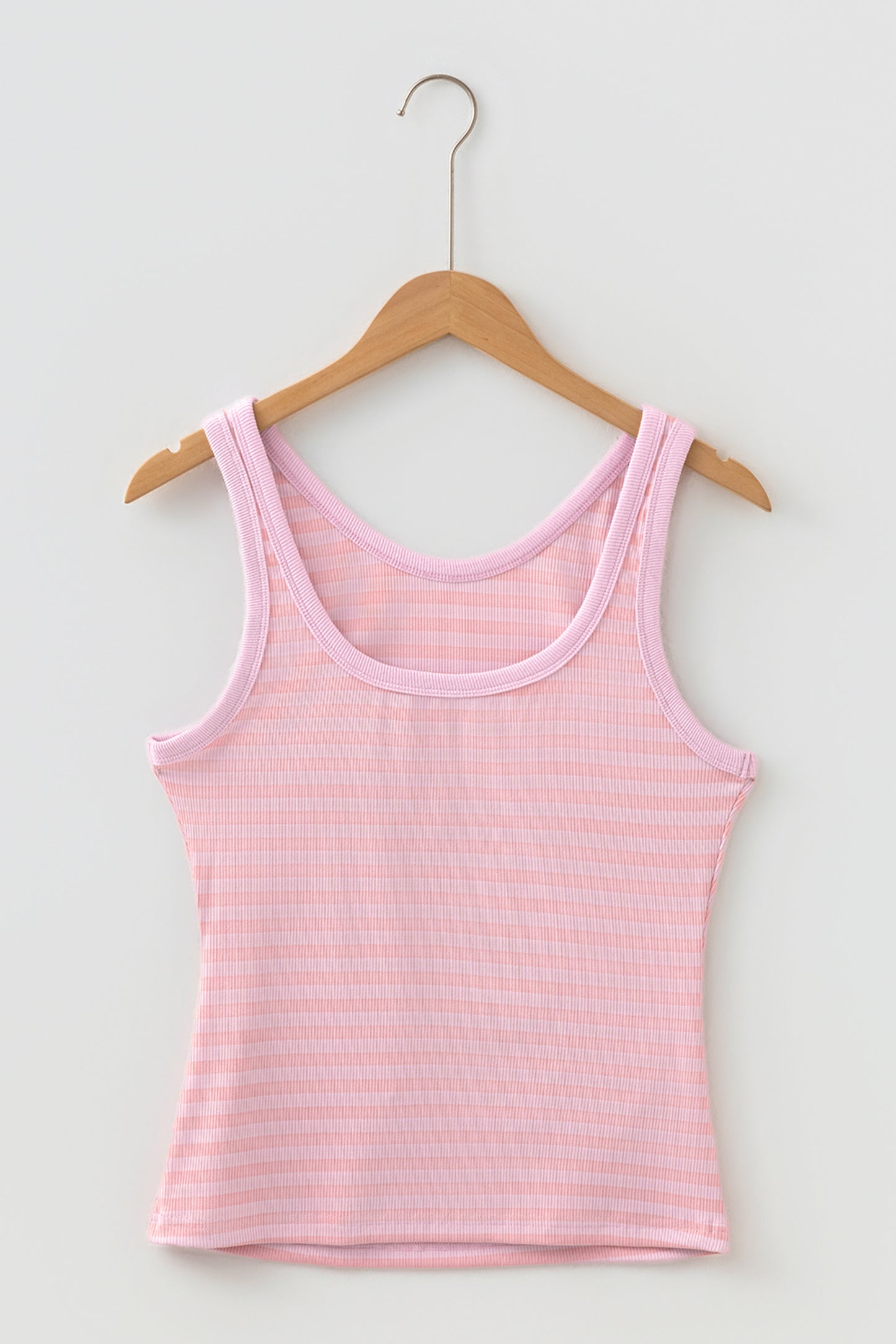 Yellow Stripe Ribbed Knit Slim Tank Top