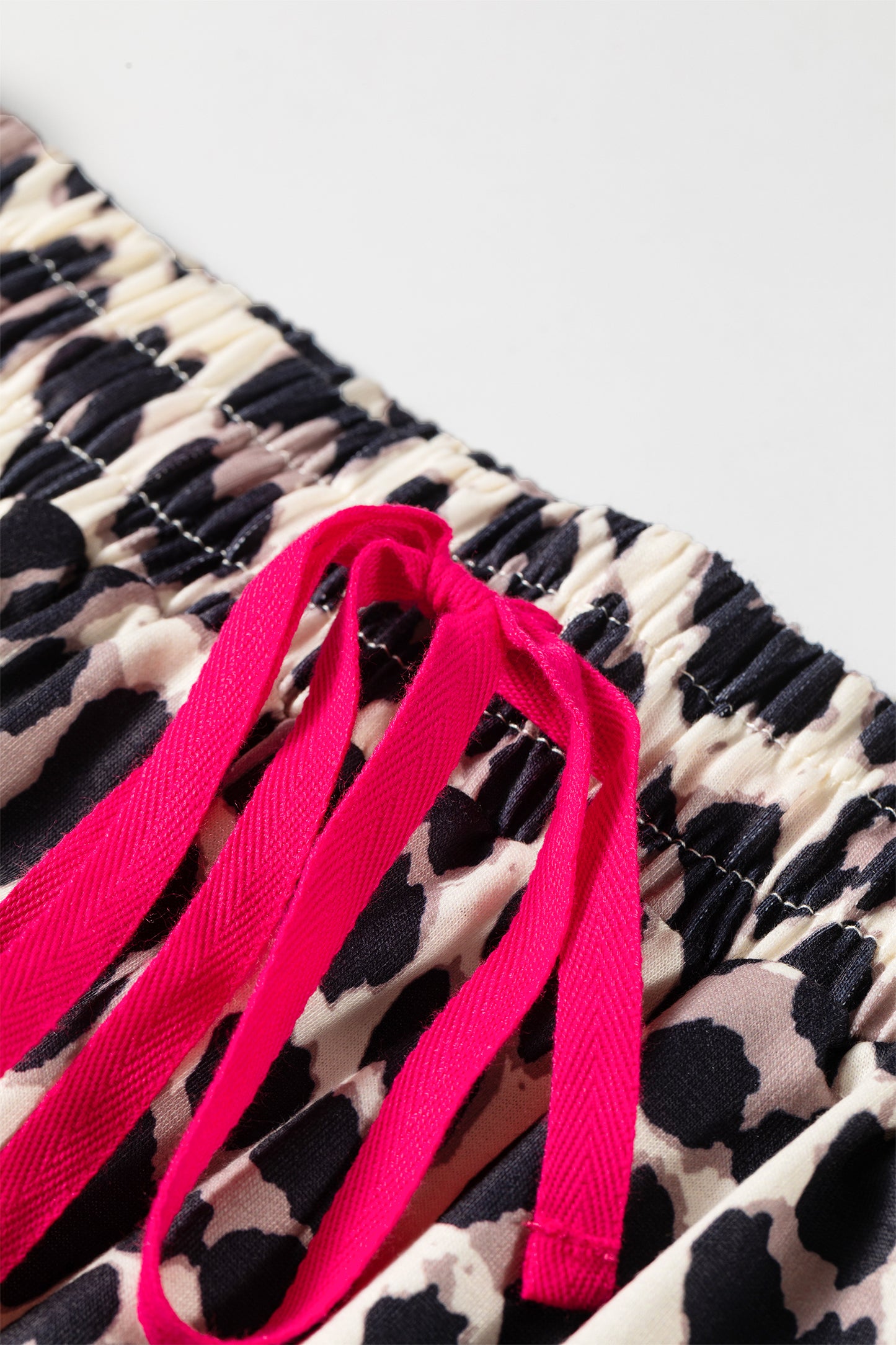 Rose Side Stripe Leopard Wide leg Trousers