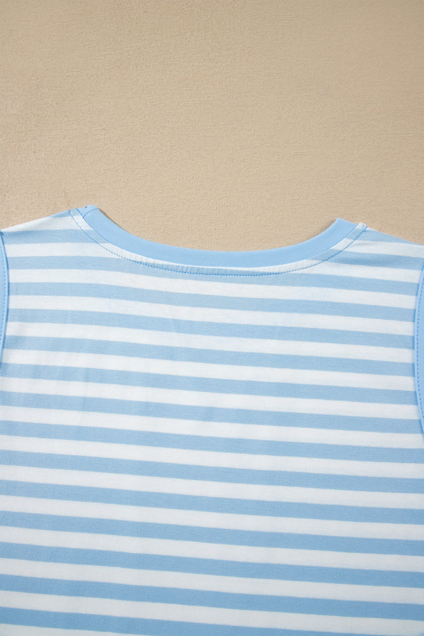 Sky Blue Stripe Slim Tank Contrast Ruffle Mini Skort Set