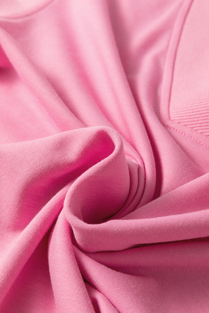 Bonbon Solid Color V Neck Tee Drawstring Pant Set