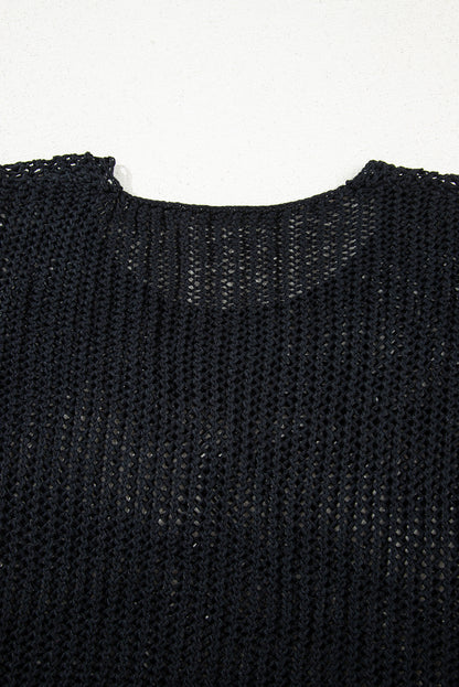 Coral Crochet Hollow-out Jumper Top Sweater