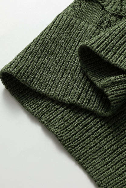 Green Lightweight Buttoned Front Crochet Cardigan