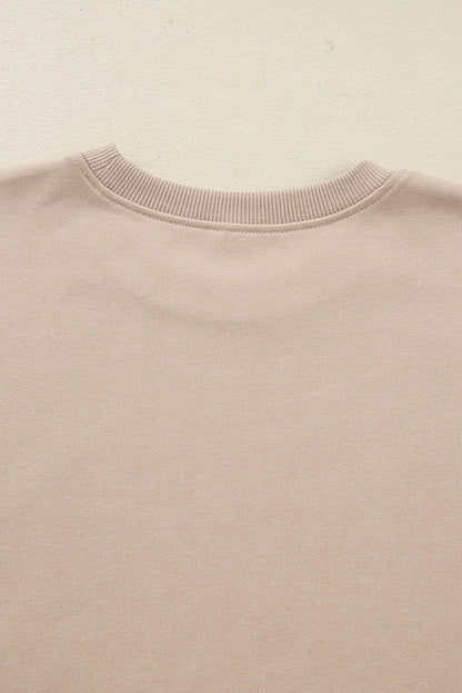 Jet Stream Solid Color Oversize Slit Sweatshirt Ribbed Leggings 2pcs Set