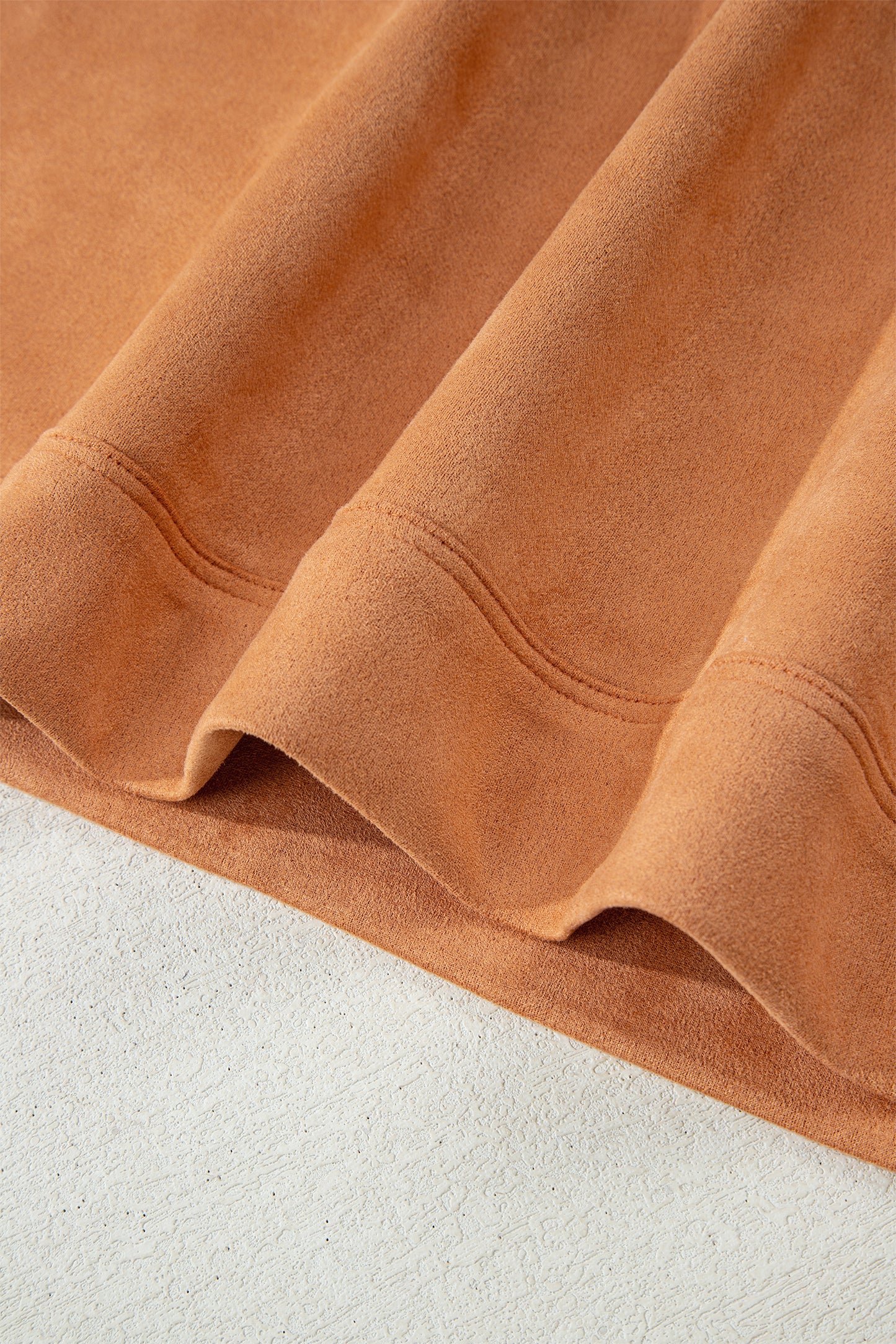 Thai Curry Collared V Neck Faux Suede Short Sleeve Shift Mini Dress