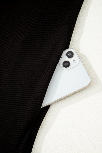 Black Stripe Detail Polo Collar Half Buttons Tied Short Sleeve Shift Mini Dress