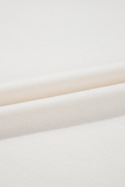 Beige 2pcs Cropped Tee and Ruffle High Waist Skort Set