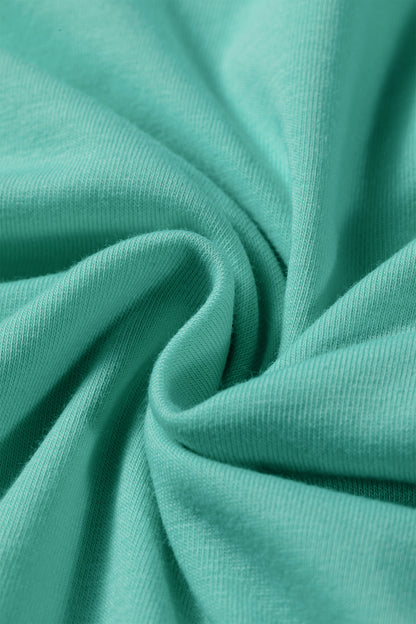 Mint Green Raw Edge Patch Pocket Oversized Top and Shorts Set