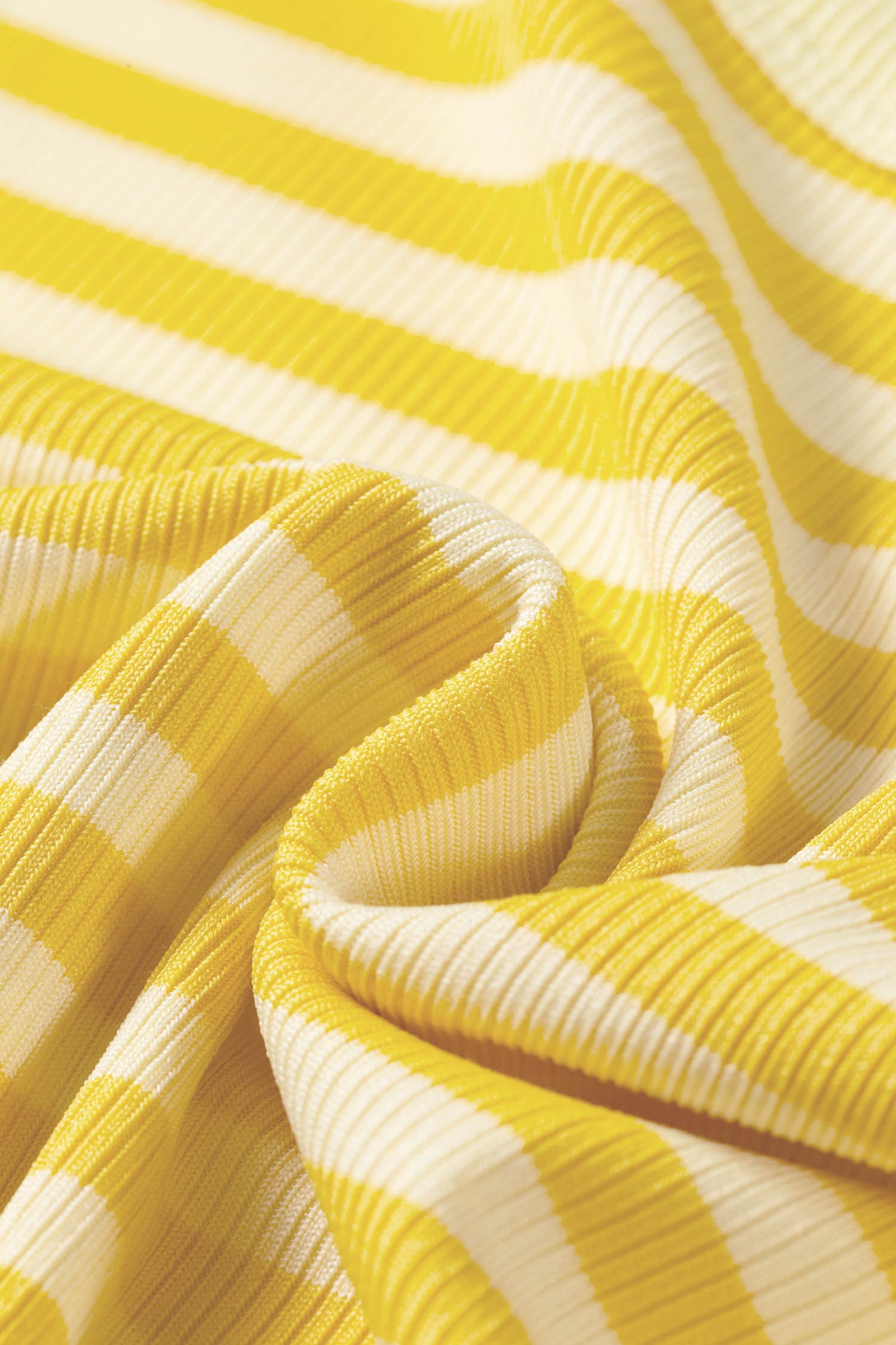 Yellow Stripe Ribbed Knit Slim Tank Top