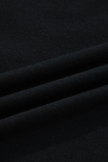 Black Lace Long Sleeve Insert Drop Shoulder Tee