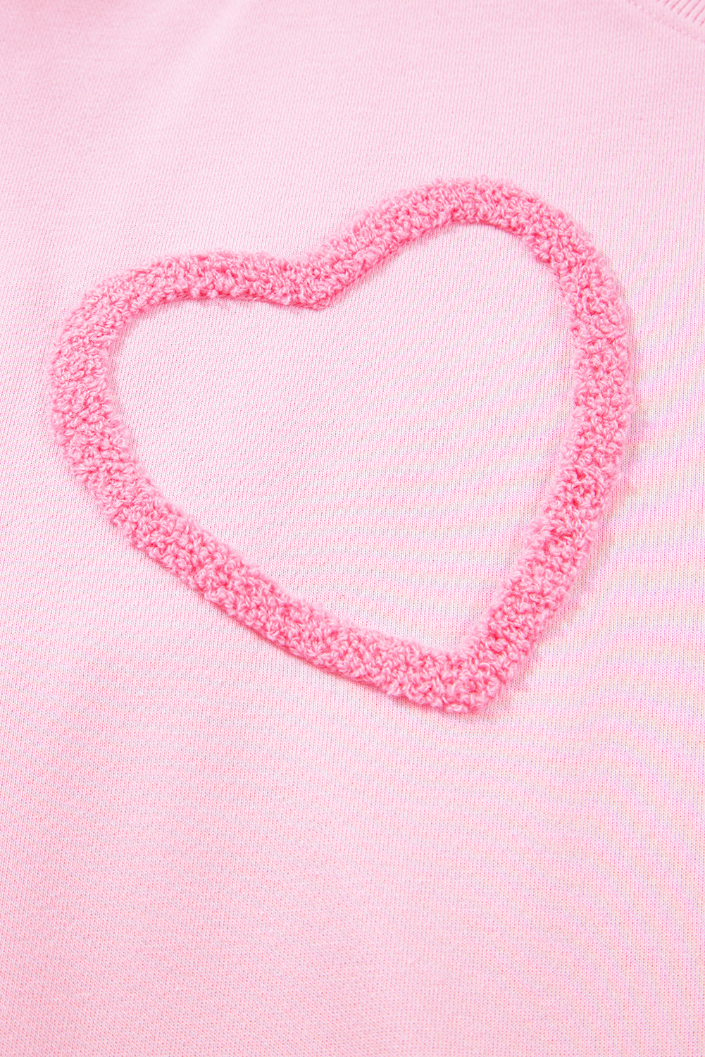 Phalaenopsis Chenille Heart Pattern Casual 2pcs Pants Set