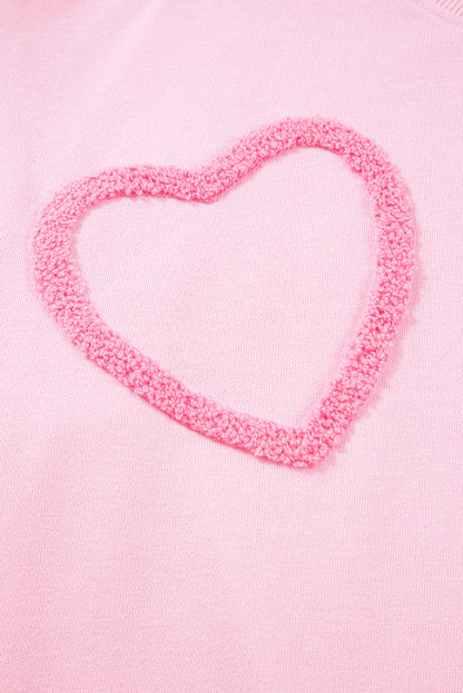 Phalaenopsis Chenille Heart Pattern Casual 2pcs Pants Set