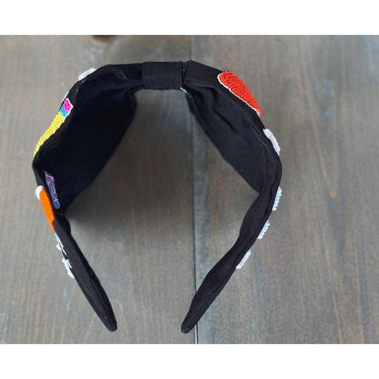 Teacher Seed Beaded Black Top Knot Headband - OBX Prep