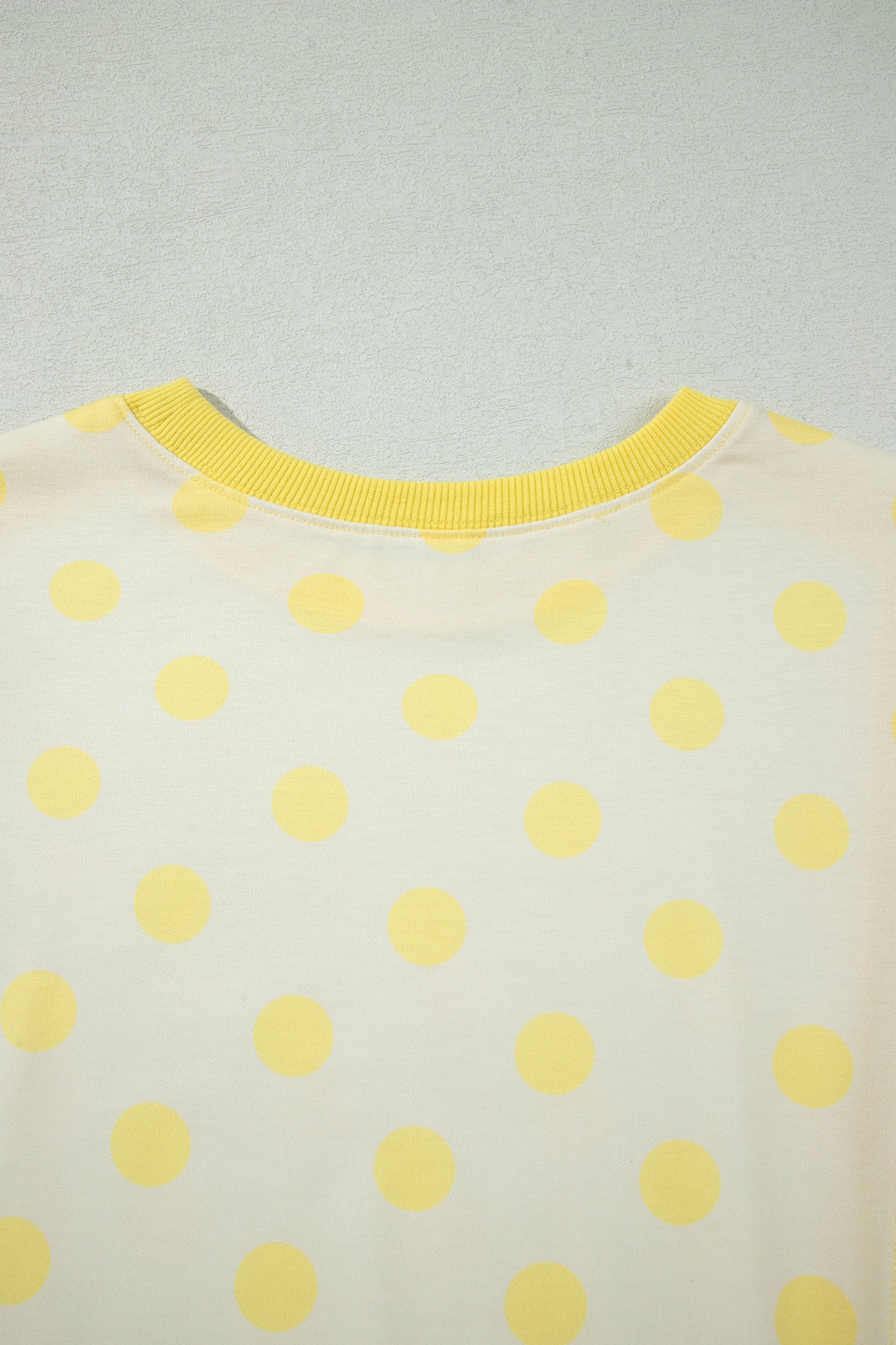 Yellow Color Block Patchwork Polka Dot Wide Leg Pant Set