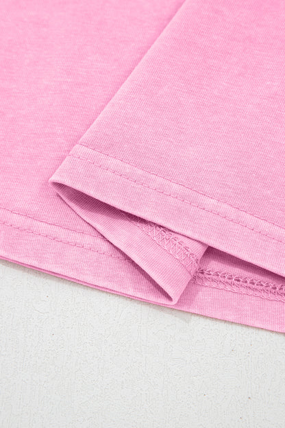 Sachet Pink Cotton Mineral Wash T Shirt