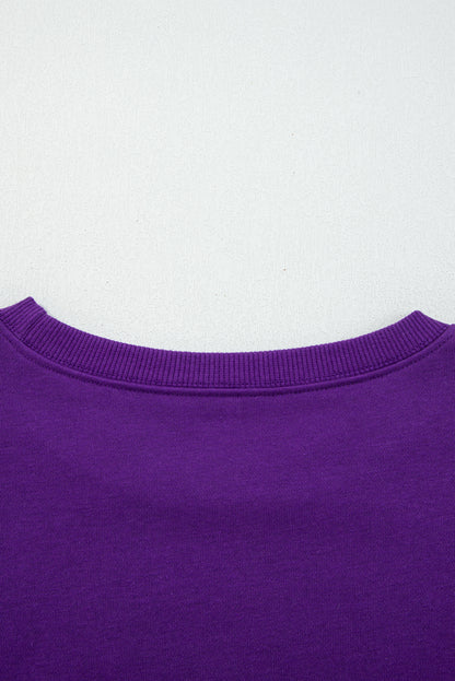 Evergreen Varsity Stripe Detail Drop Shoulder Pullover Mini Skirt Set