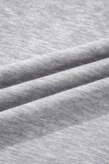 Navy Blue Varsity Contrast Striped Trim V Neck Sweatshirt