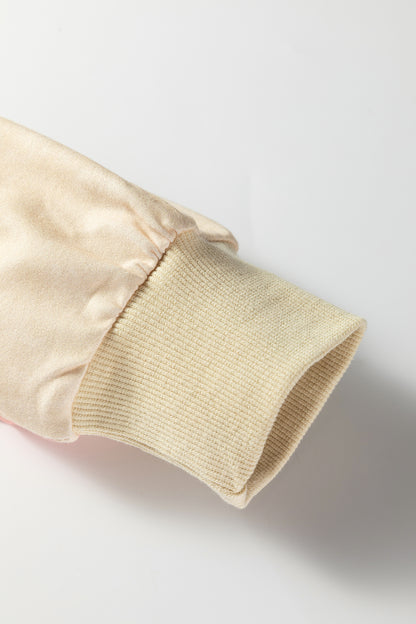 Khaki Mineral Washed French Terry Flower Print Sweatshirt