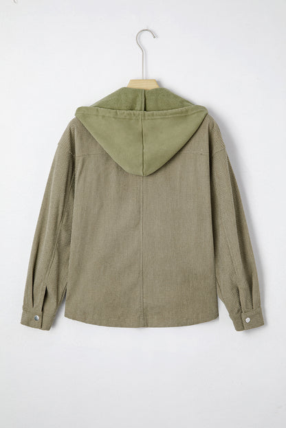 Beige 2 in 1 Thermal Knit Textured Hooded Jacket