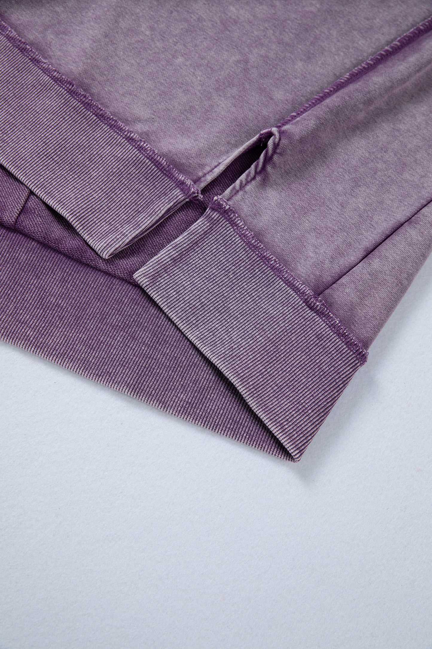 Valerian Mineral Wash Exposed Seam Side Slit Sweatshirt