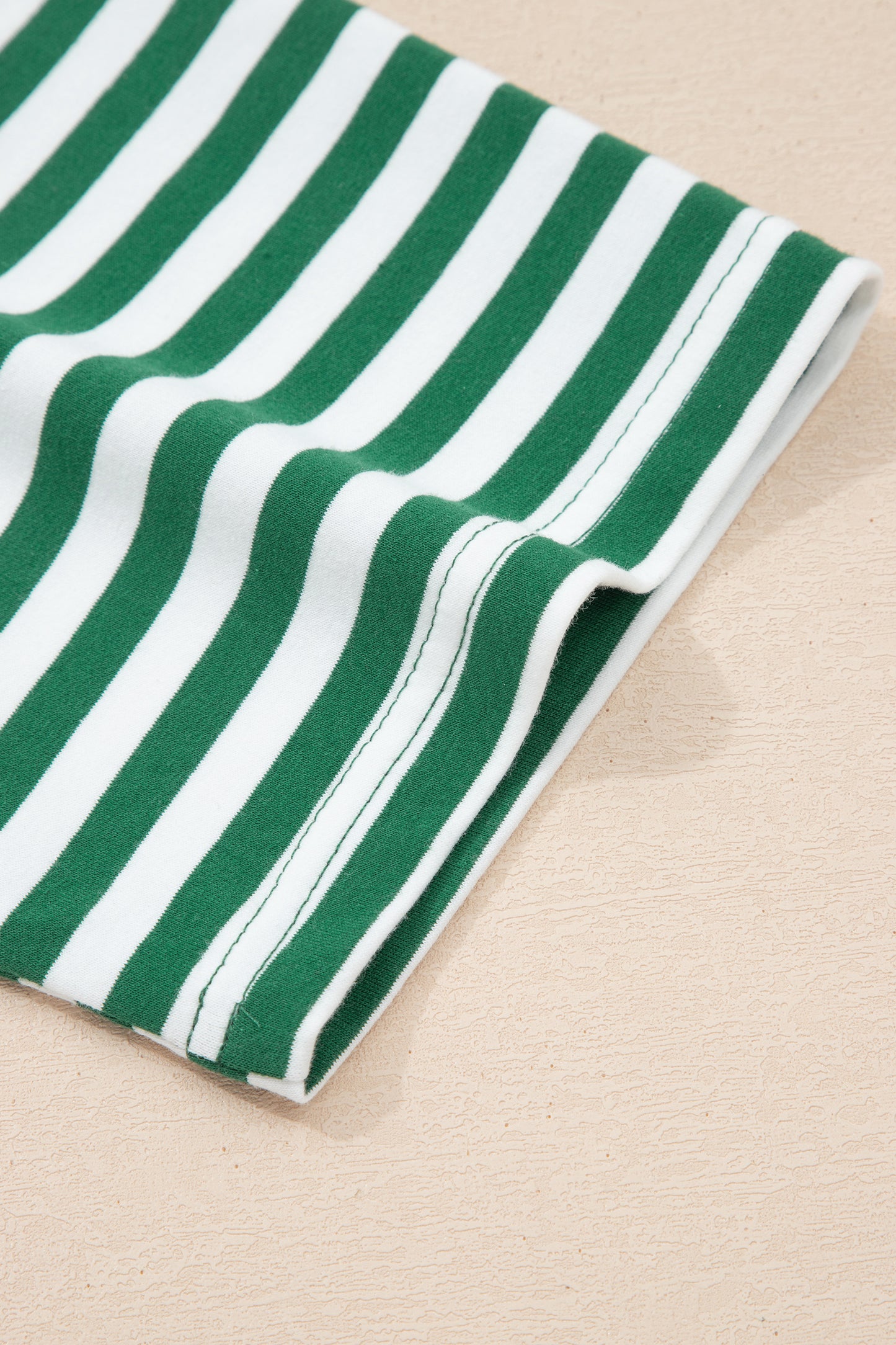 Yellow Stripe Drop Shoulder Boxy Casual Terry Short Set