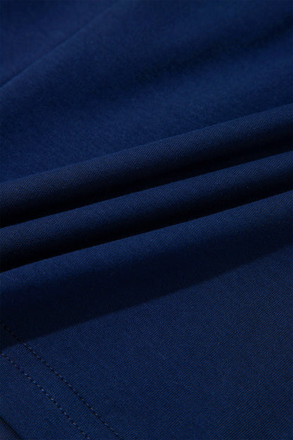 Dirty blue Contrast Trim U Neck Sleeveless Mini Dress