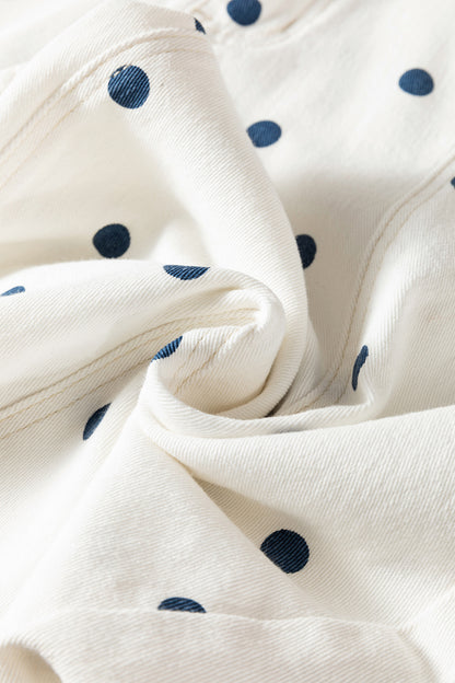 Pink Polka Dot Print Seam Detail Barrel Jeans