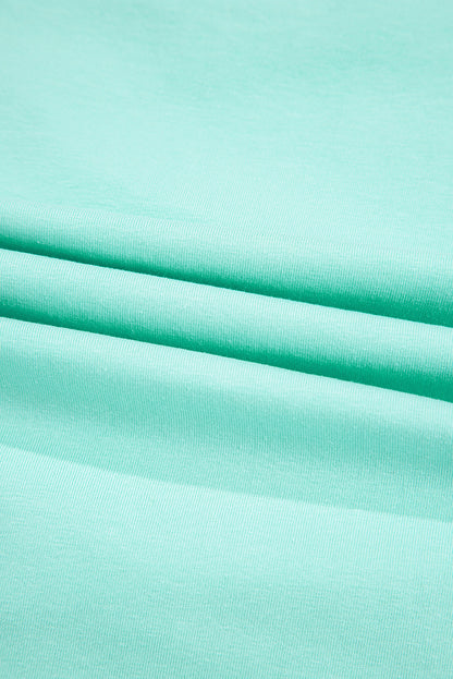 Mint Green Rhinestone Bow Embellished Round Neck Tee