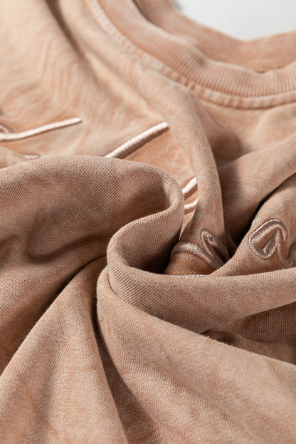 DUNE saved by grace Embroidered Mineral Wash Plus Size Sweatshirt