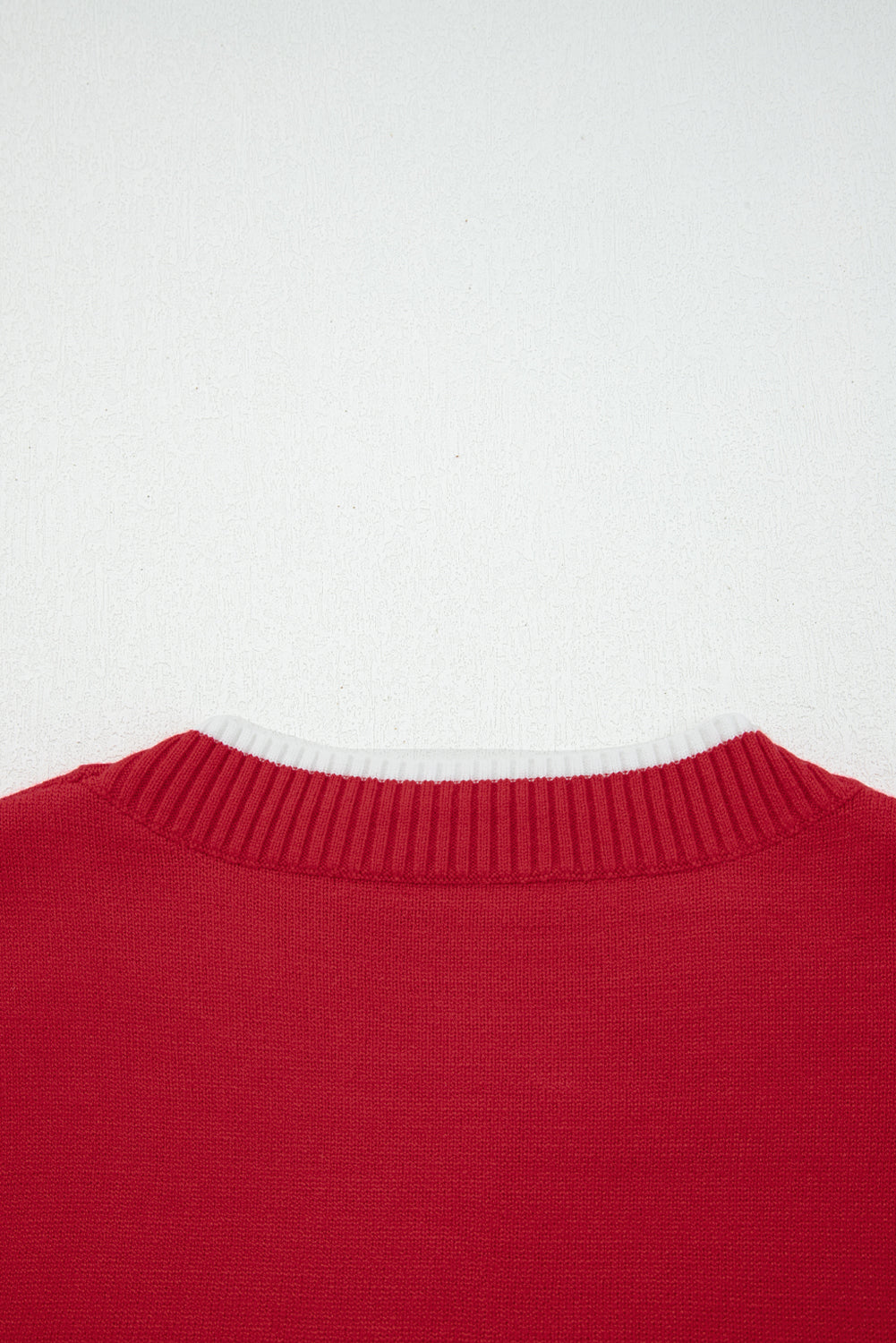 Black Contrast Trim Big Bow Accent Holiday Cropped Sweater